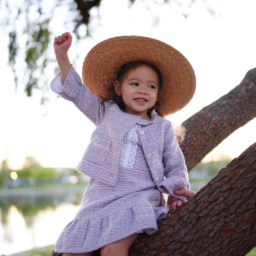 Janie and Jack Lavender Tweed Dress Set